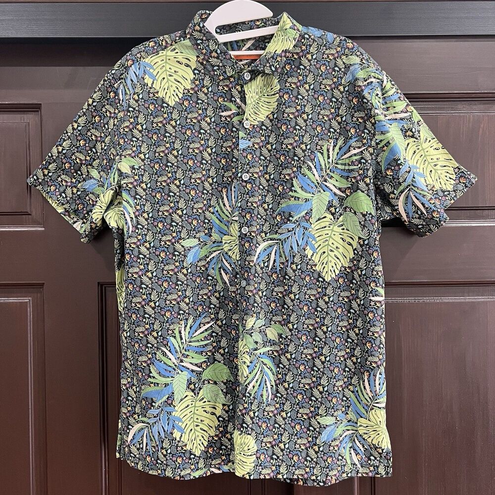 Tori Richard Mens Floral Aloha Shirt Multicolor Print 100% Cotton Lawn L